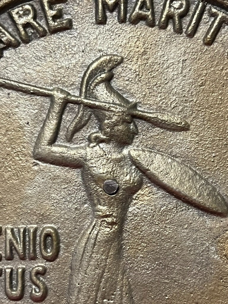 🔴 Crest ARSENALE MILITARE MARITTIMO DI TARANTO scudo legno bronzo massiccio