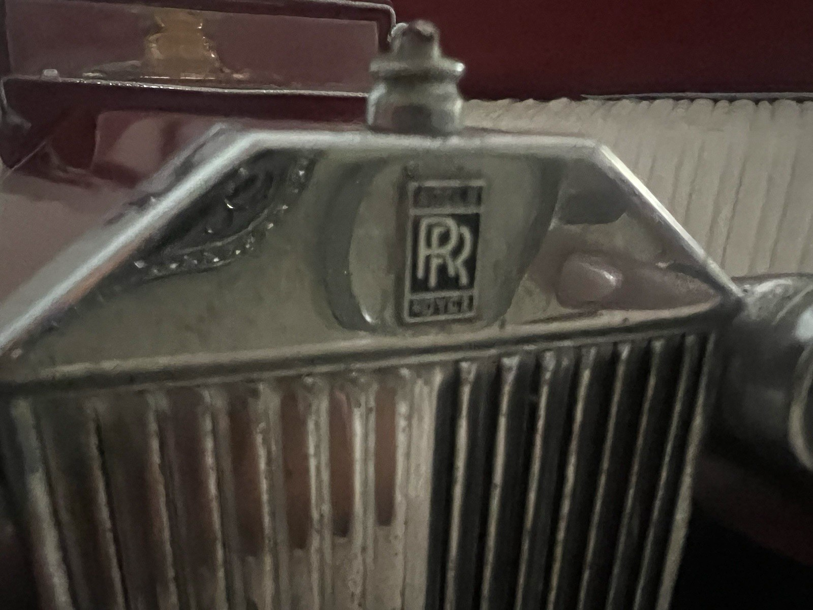 🔴 ROLLS ROYCE auto Set Bar VIP rosso decanter bicchieri cristallo vintage '60