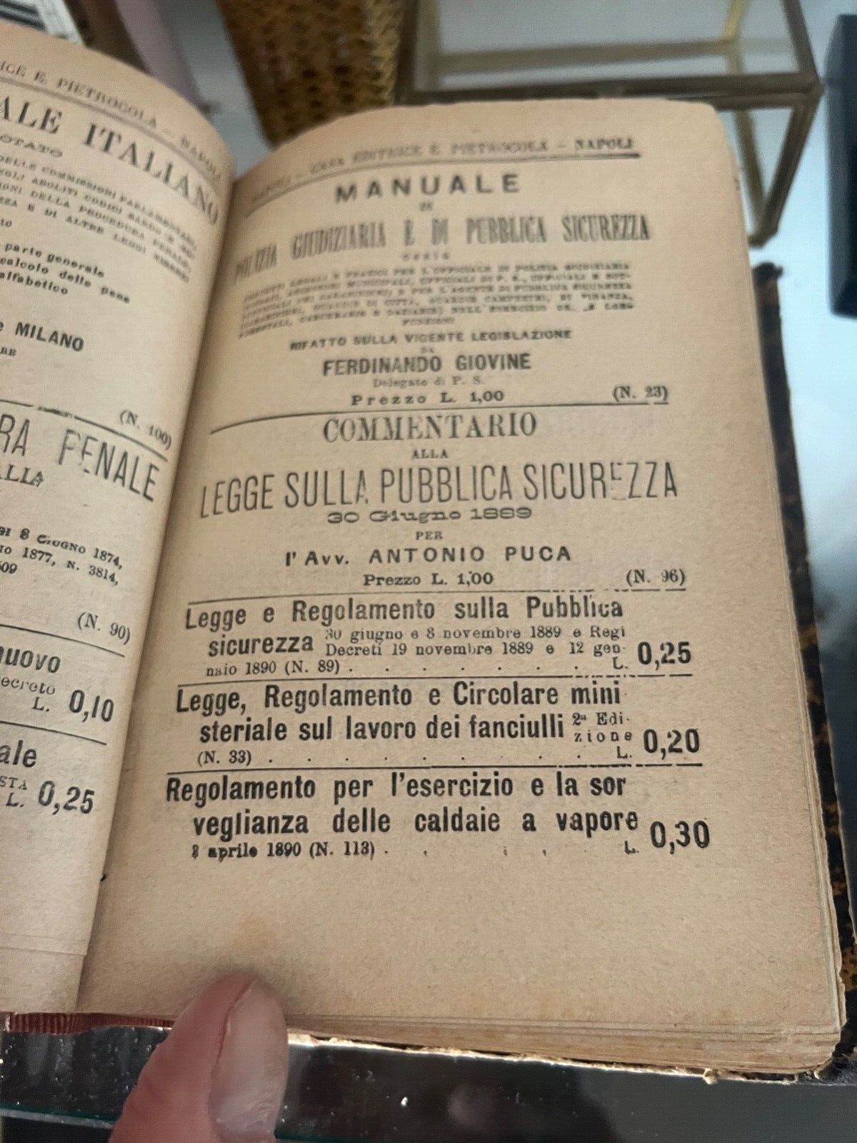 Housse Regno Italie Lire Et Règlement Le Réforme Napoli Du 1897 Ancien Rare