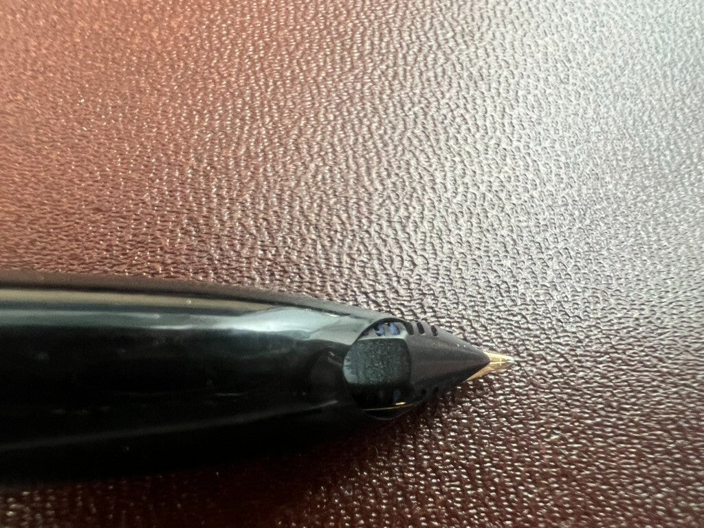 Pen Fountain Pen Black A Piston Pen Aerodynamic Gold Marking Vintage And