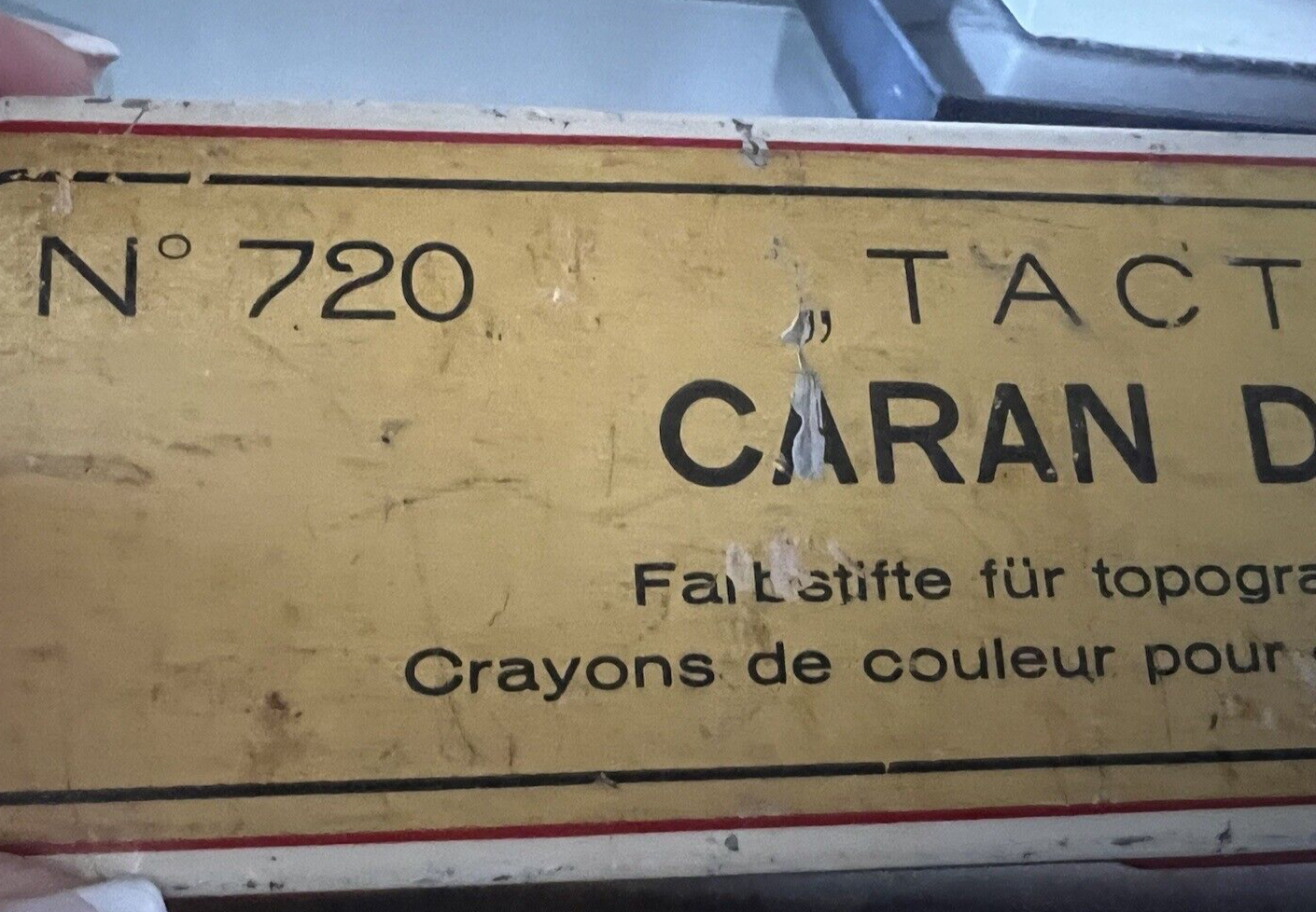 Caran D'Ache Crayons Tactic 720 Crayons Boîte Étain Collection Rare Vintage 
