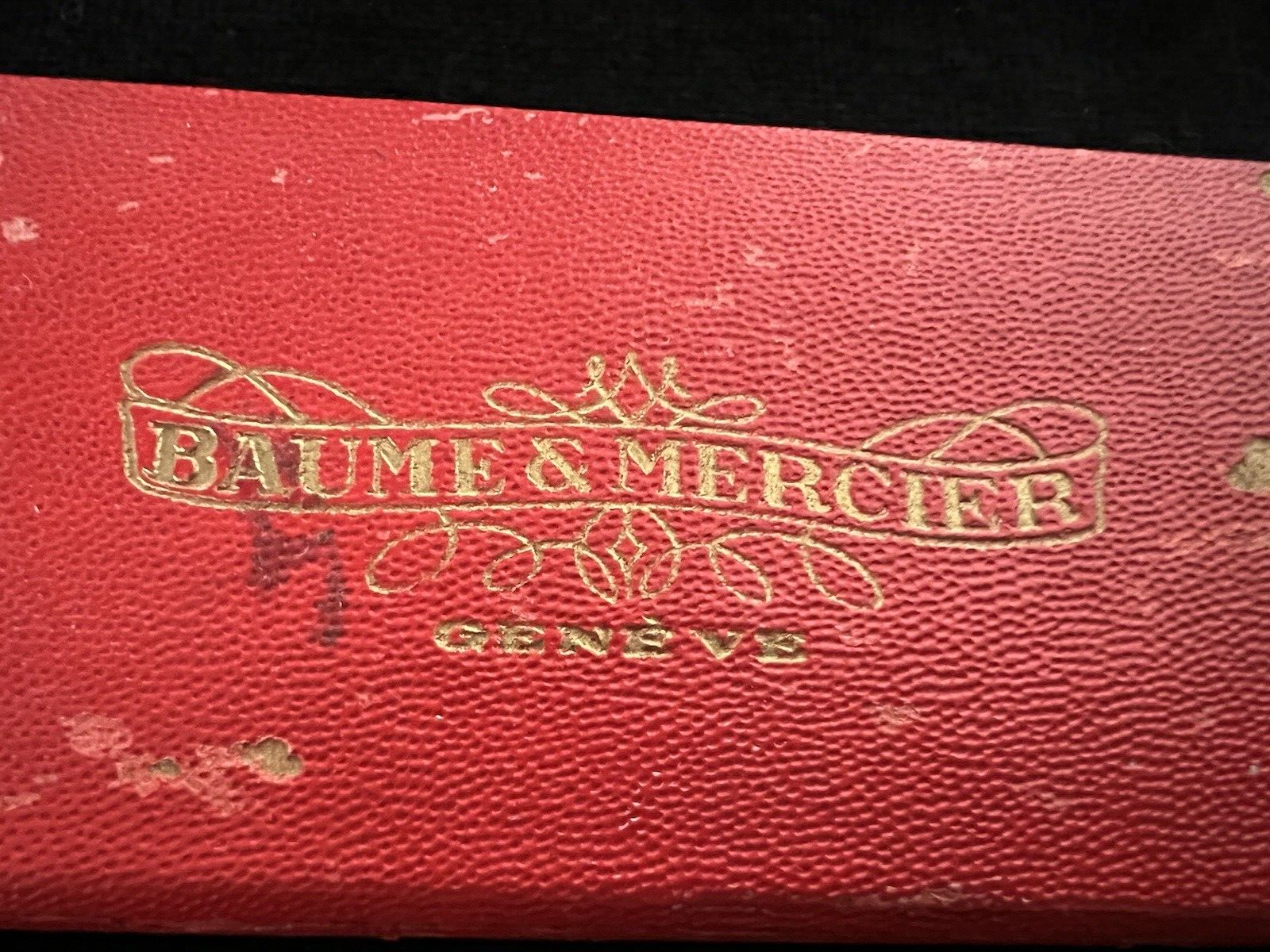 BAUME & MERCIER Boîtier Boîte Montre à Bracelet Rouge Housse Vintage
