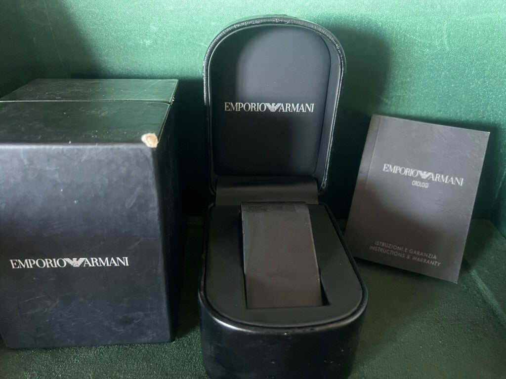 🔴 EMPORIO ARMANI box scatola orologio istruzioni garanzia e contro scatola