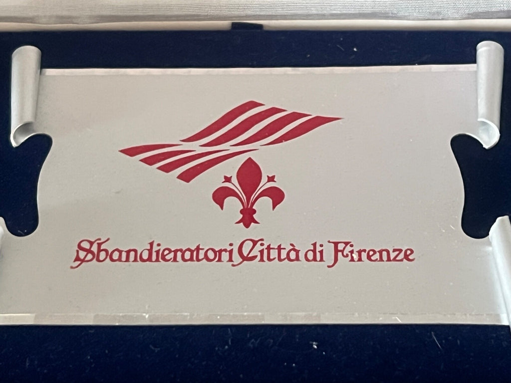🔴 Targa SBANDIERATORI FIRENZE in metallo e smalti trofeo vintage