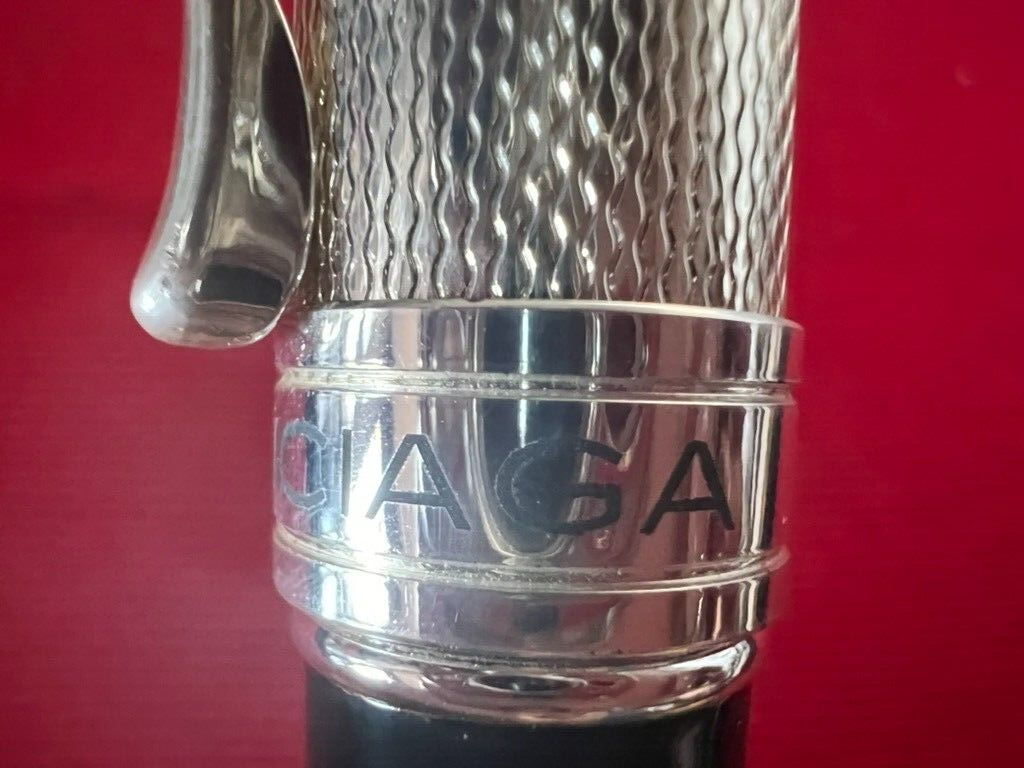 🔴 BALENCIAGA penna stilografica lacca nera a cartuccia Iridium Point garanzia