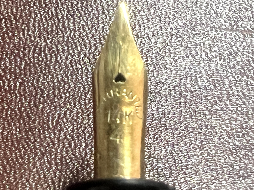 🔴 Penna stilografica celluloide rossa a pulsante pennino ORO scrive vintage