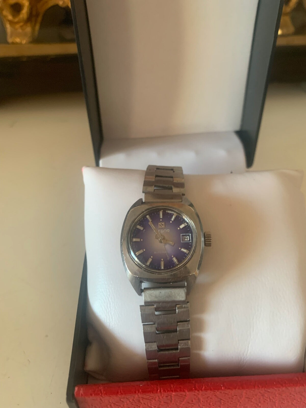 🔴 Orologio donna FULGOR automatico vintage quadrante blu sfumato, funzionante