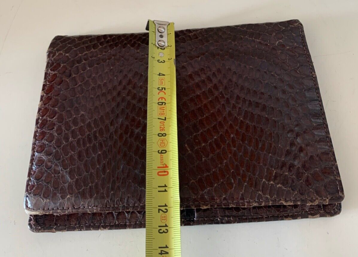 Portefeuille Cuir Homme Serpent Artisanal Avec Amène Vérifie Vintage 