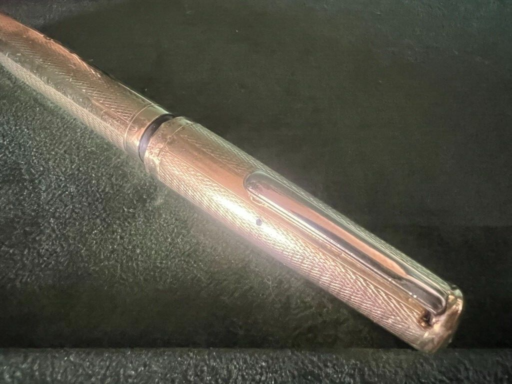 Columbus Extra Stylo-Plume Stylo à Plume Plaqué Or 18 KT Levier Écrit Vintage