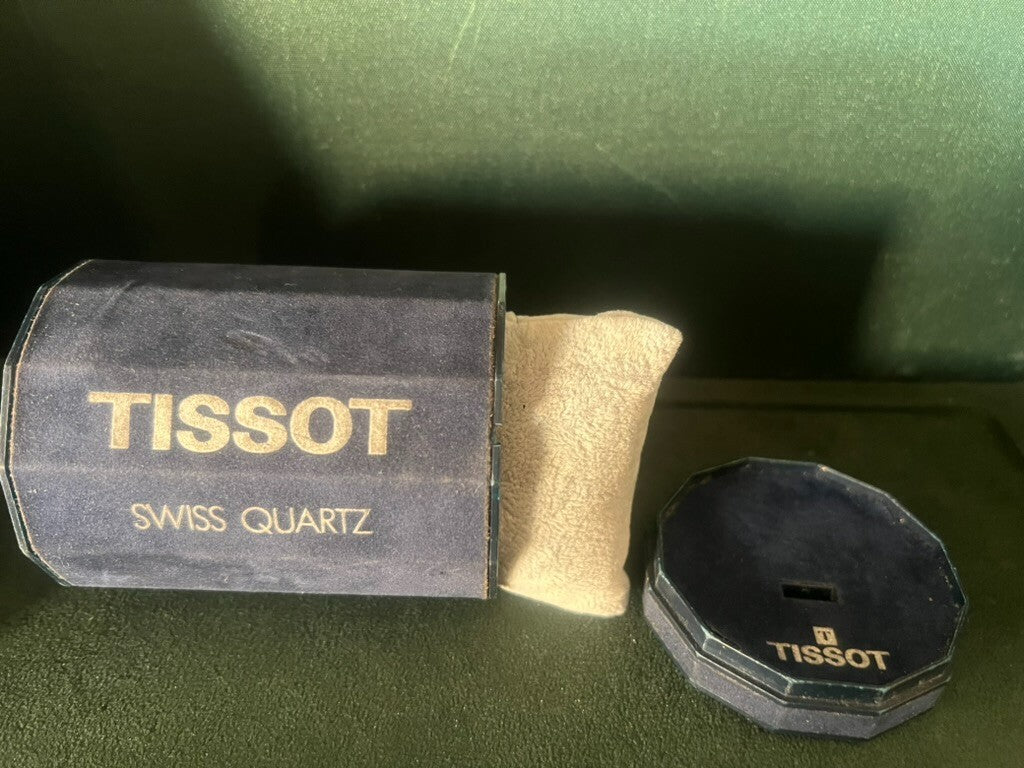 Tissot Boîtier Boîte Montre Trousse Housse Bleu Vintage Ans 1970