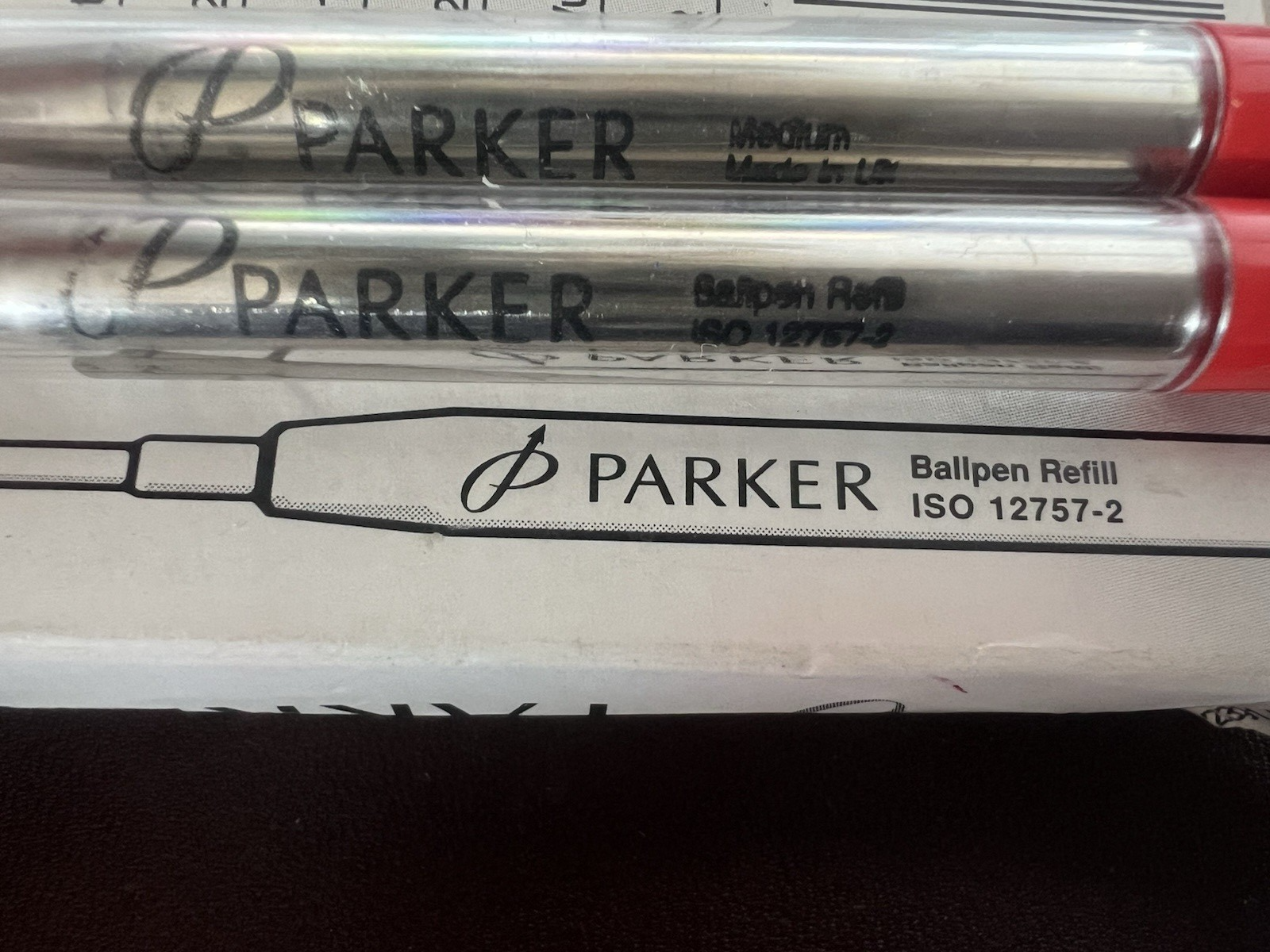 🔴 PARKER refill penna Standard ROSSO M 4 pezzi BALLPEN ricarica ricambio