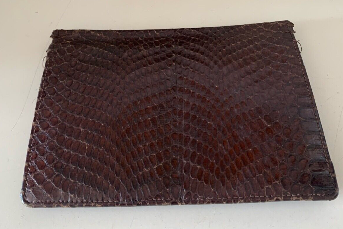 Portefeuille Cuir Homme Serpent Artisanal Avec Amène Vérifie Vintage 