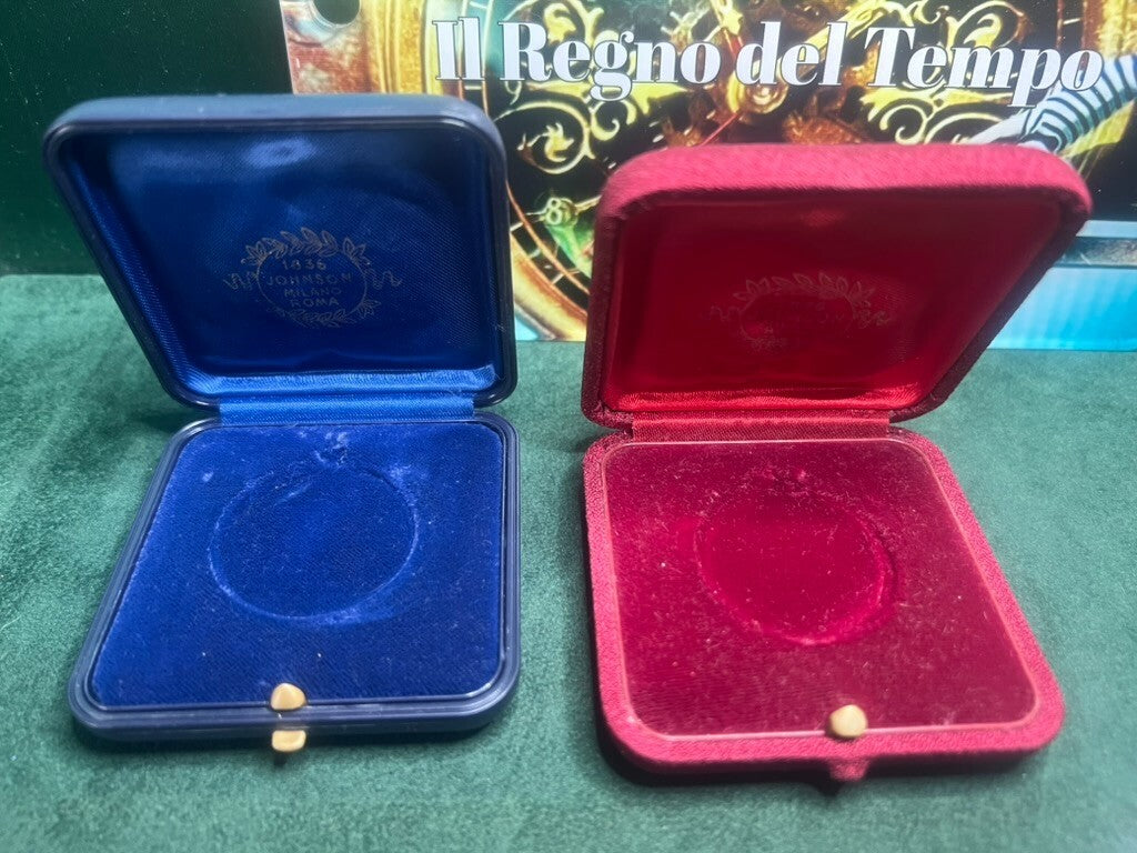 🔴 Scatole JHONSON monete medaglie astucci custodie Italia 90 lotto 10 PEZZI