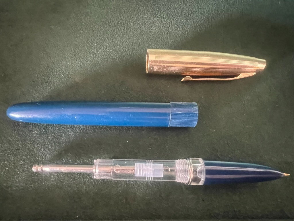 Penne Stylos-Plumes Bleu Gris À Piston Scrivono pour Encre Vintage A
