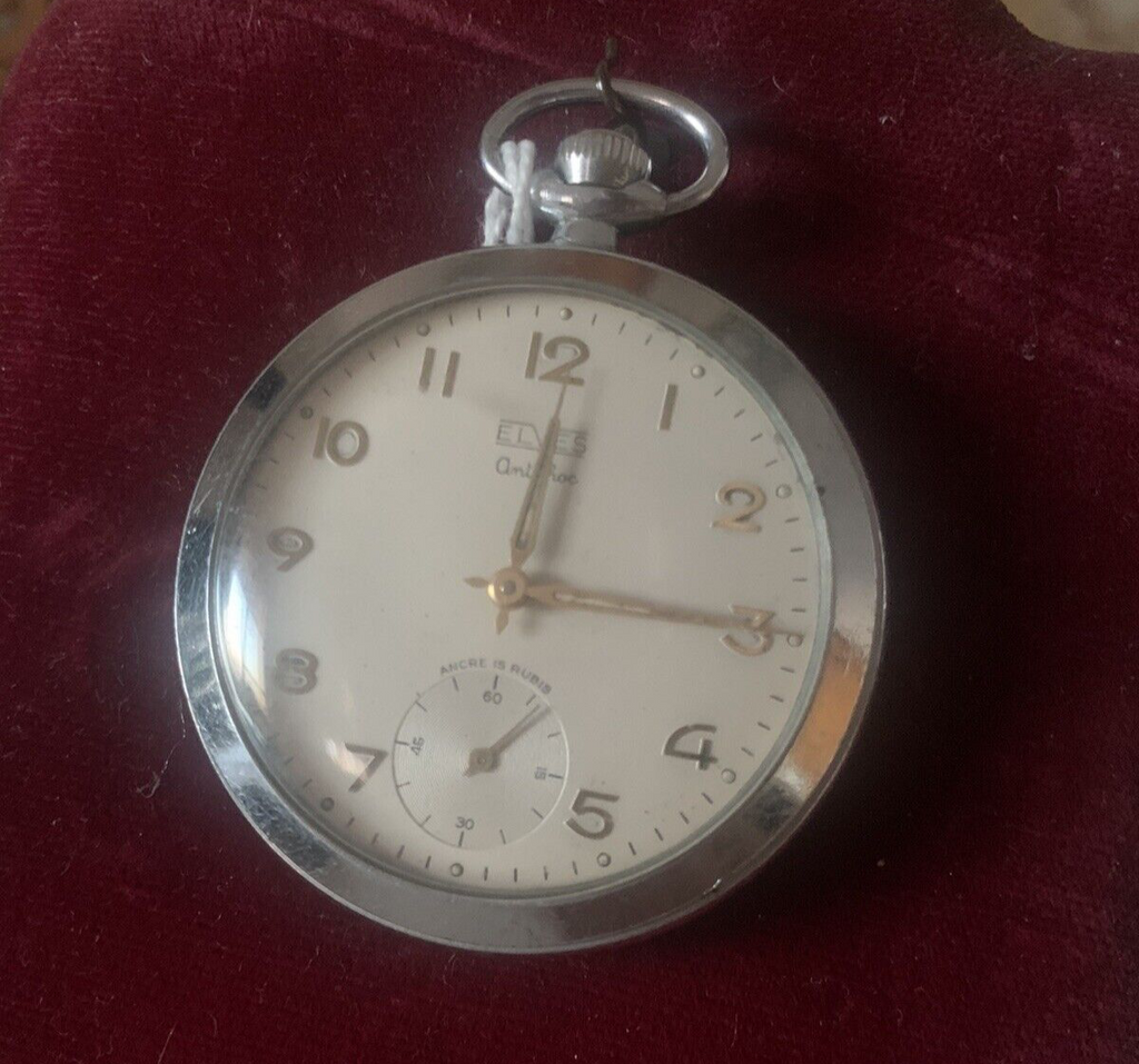 Elves Montre Poche Homme Mécanique Champagne Fonctionne À Ancre Vintage 