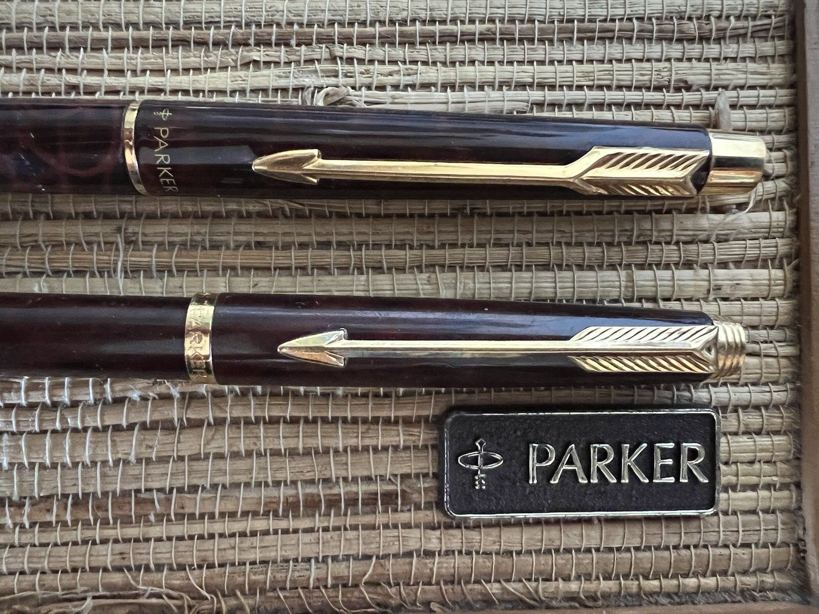 🔴 PARKER penna stilografica 180 lacca e sfera Parker 75 scrivono vintage