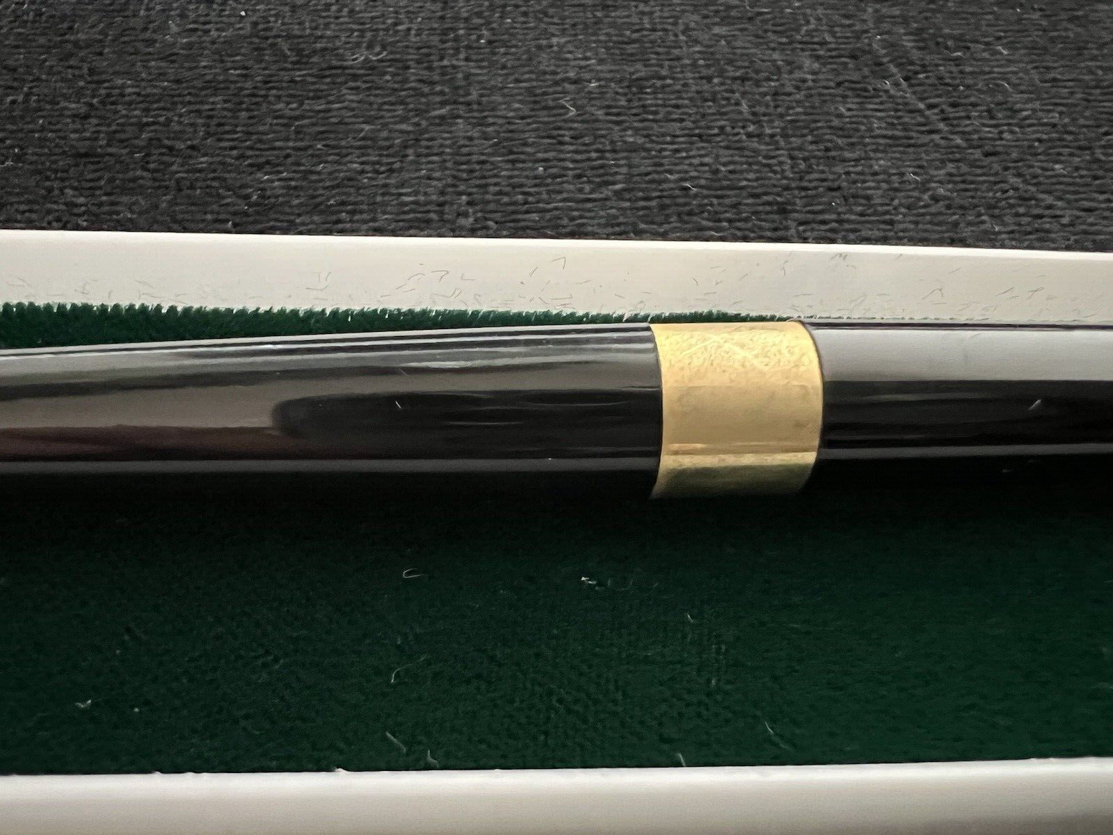 Pen Sphere Black Edges Brass Penholder Desk Vintage