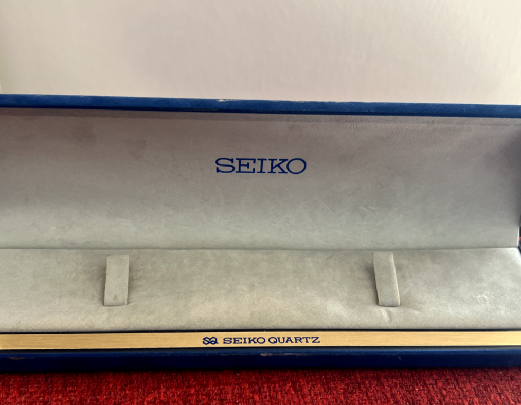🔴 SEIKO box scatola orologio al quarzo cofanetto custodia vellutino vintage