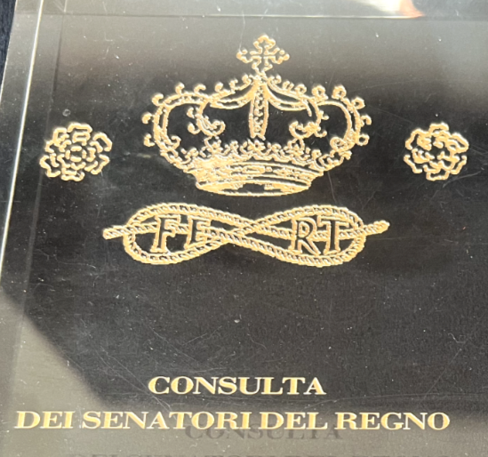 Panonceau Vittorio Emanuele Voir Senateurs Du Regno Plexy Gravé Doré 13