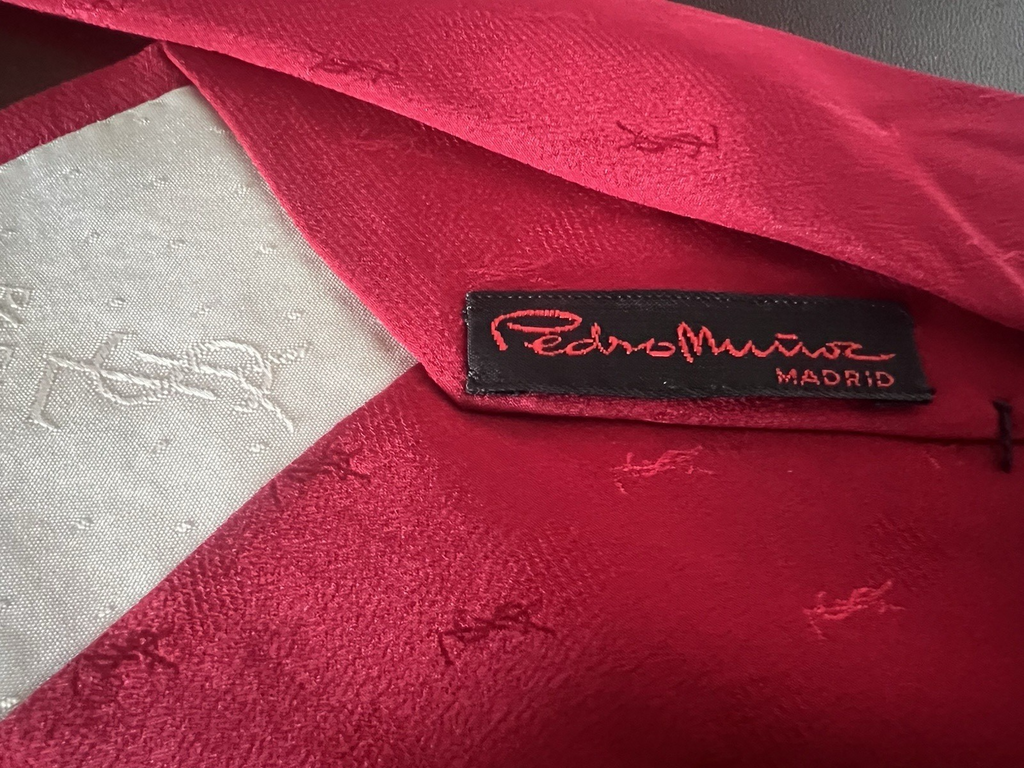 🔴 YSL cravatta seta YVES SAINT LAURENT rossa monocolore pura seta 100%