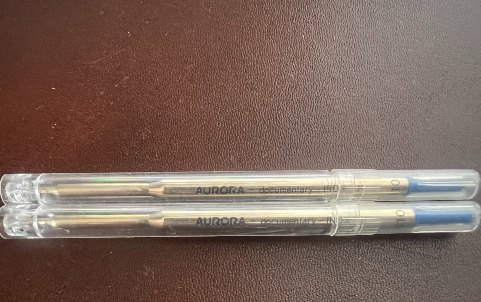 AURORA Rechargeable Stylo À Bille En Cre BLUE F Documentaire Recharge 2 PCS 