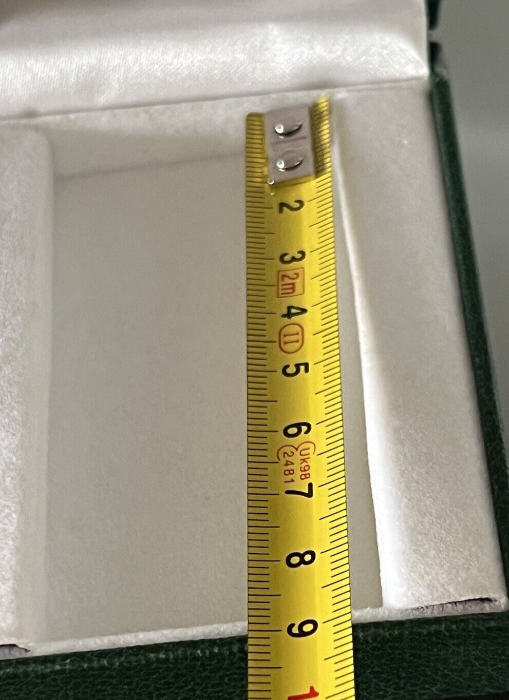 🔴 LUBINSKI scatola accendino pelle verde misura interna come foto