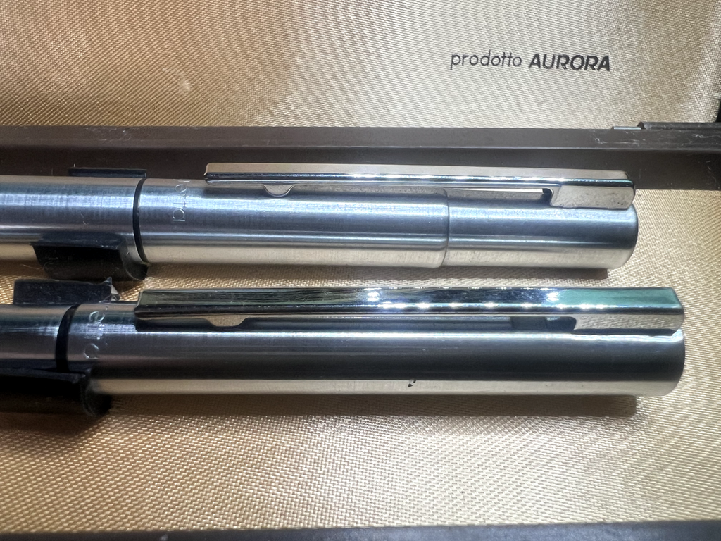 🔴 AURETTA penna stilografica By Aurora cromate lusso e sfera 2 PENNE vintage B