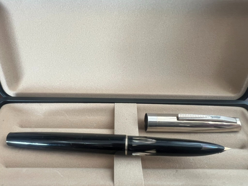 Stylo-Plume Stylo à Plume Noire À Piston Aerodinamico Or Écrit Vintage Et 