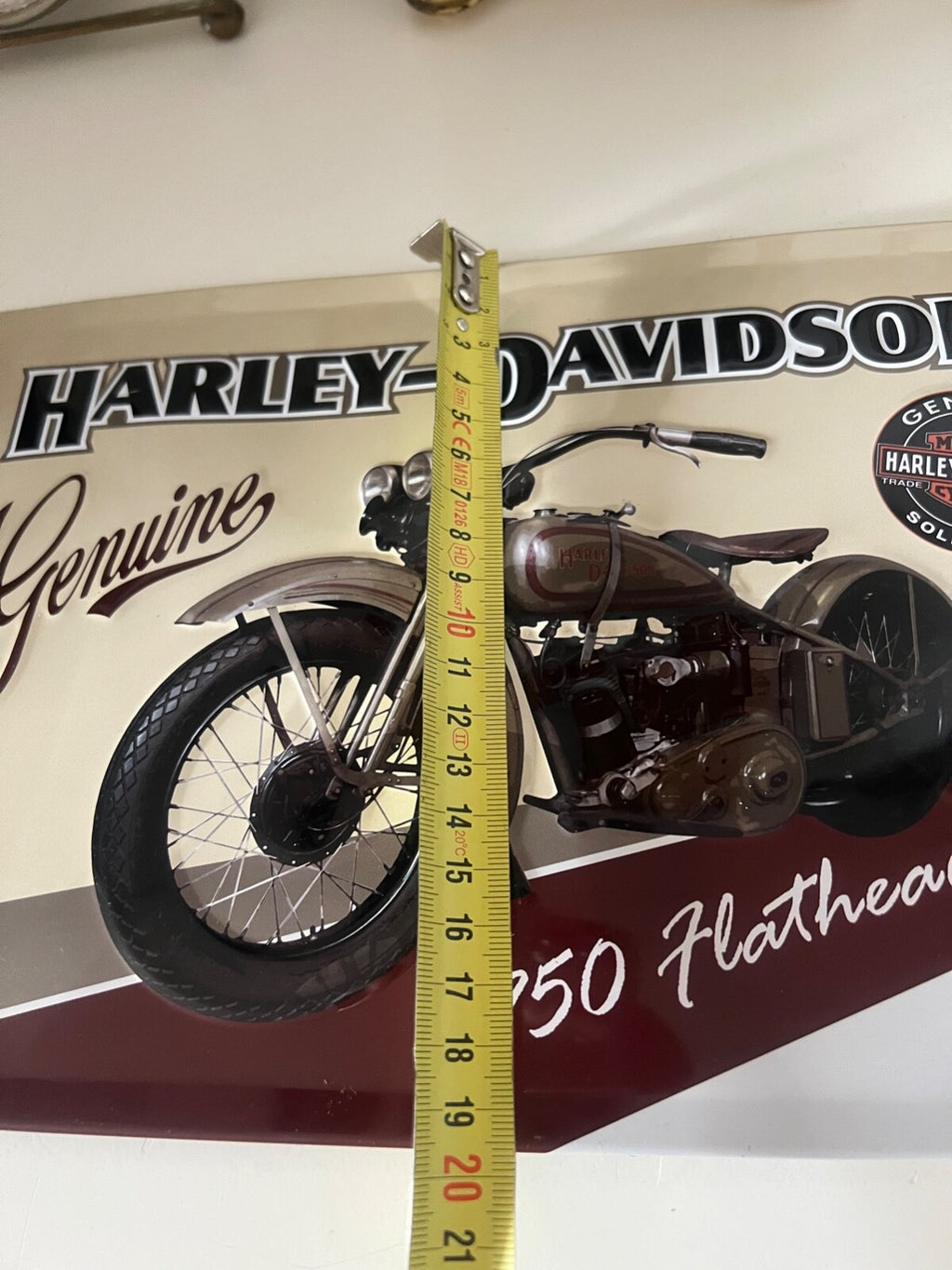 Harley Davidson 750 Hathead Panonceau, Publicité Display Étain Vitrine Vintage