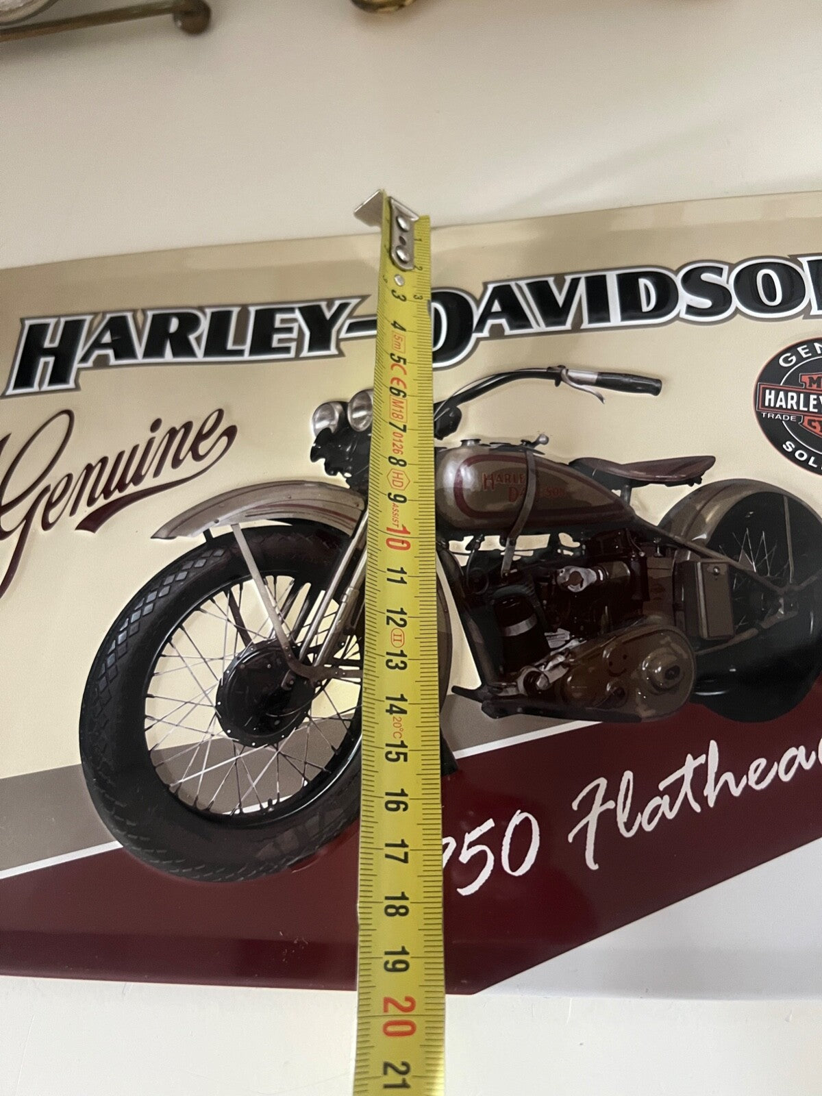 Harley Davidson 750 Hathead Panonceau, Publicité Display Étain Vitrine Vintage
