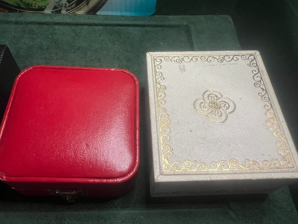 🔴 Vintage Schmuckkästchen für Anhänger, Ohrringe, Manschettenknöpfe, Etuis, 4er-Set, Nr. 11 