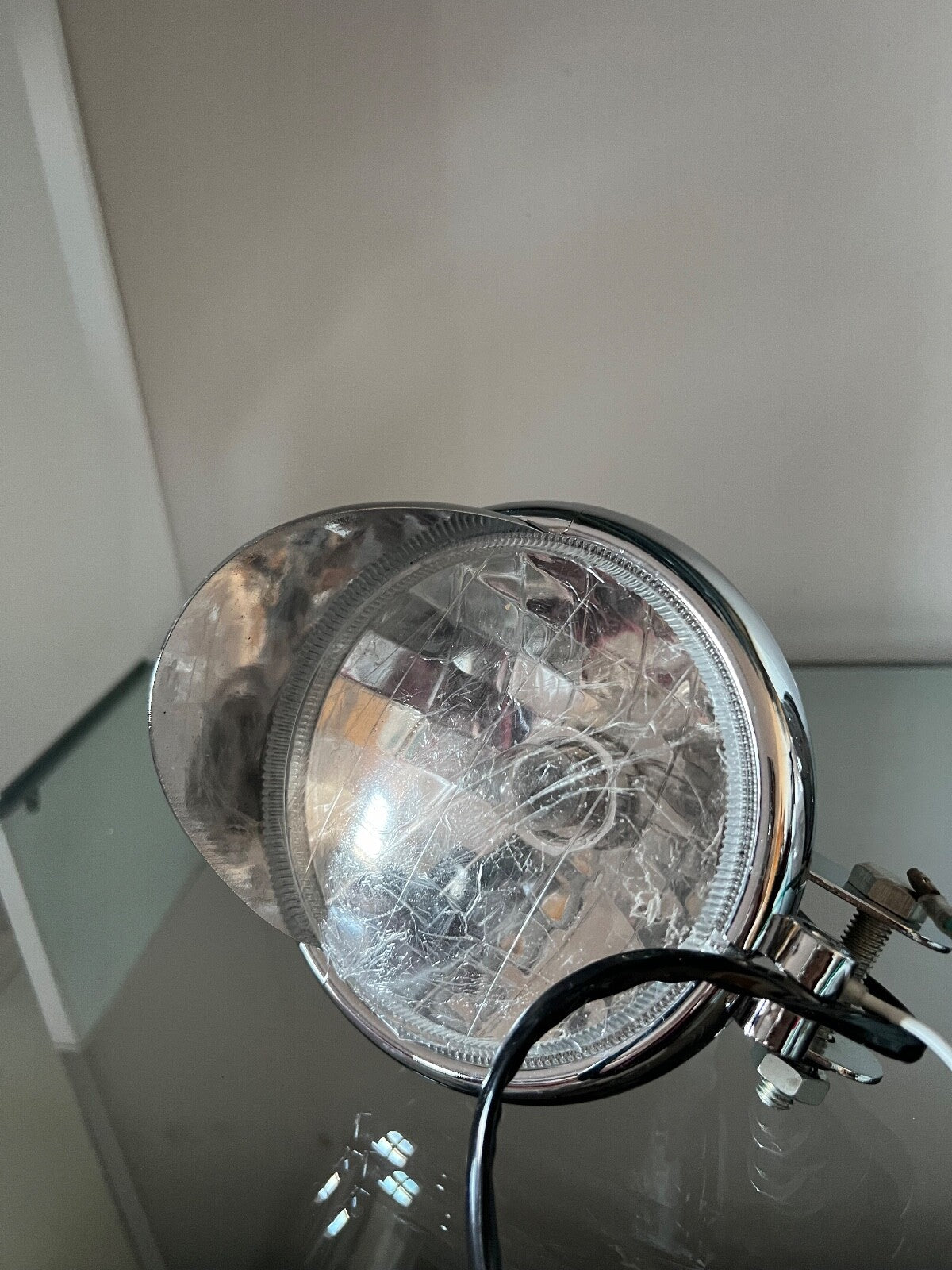 Phares Moto Custom Plastique Chrome mit Ampulle und Fils für die Montage 