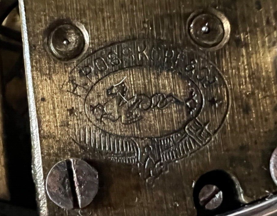 🔴 ROSKOPF orologio tasca quadrante SMALTI IRIDESCENTI manuale funziona vintage