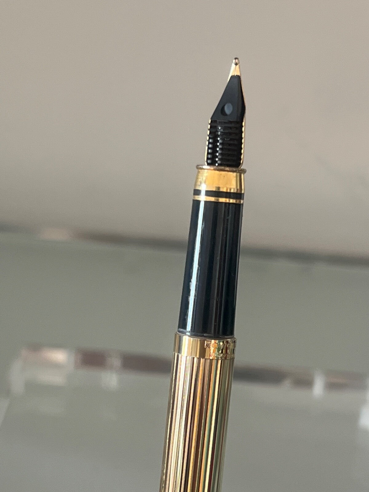 Rowenta Stylo-Plume Stylo à Plume Doré Relief Le Allemand A Cartouche, Vintage