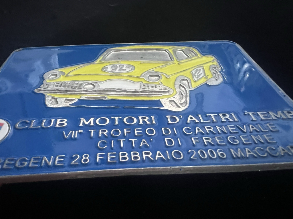 Trophée Voiture Asi Club Motori D'Altri Tempi Carnaval Fregene 2006 Car Badge 