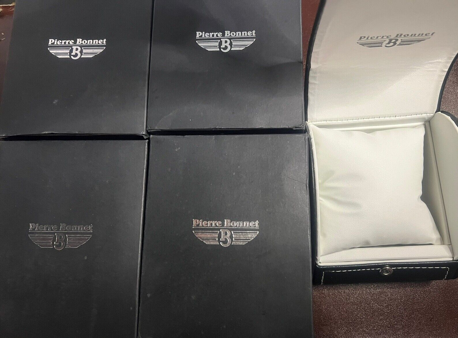 🔴 PIERRE BONNET box scatola orologio astuccio custodia pelle LOTTO 5 PEZZI