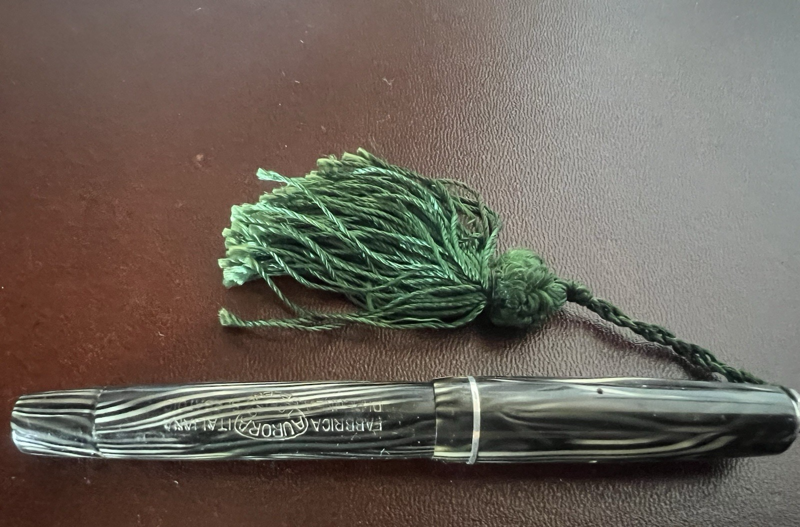 🔴 AURORA penna stilografica SELENE celluloide verde pennino originale scrive 30