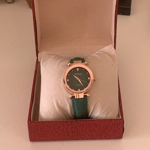 🔴 Orologio donna GOGOEY verde smeraldo e placcato oro rosa movimento al quarzo