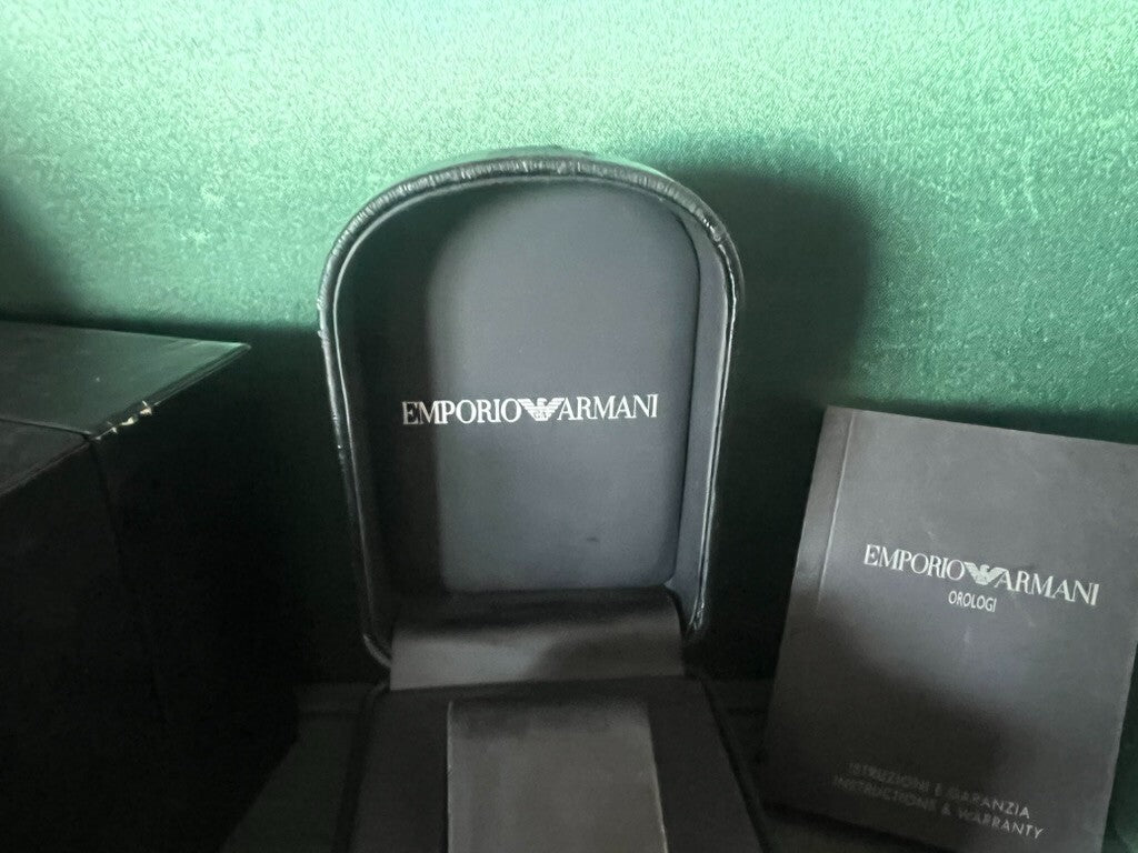 🔴 EMPORIO ARMANI box scatola orologio istruzioni garanzia e contro scatola