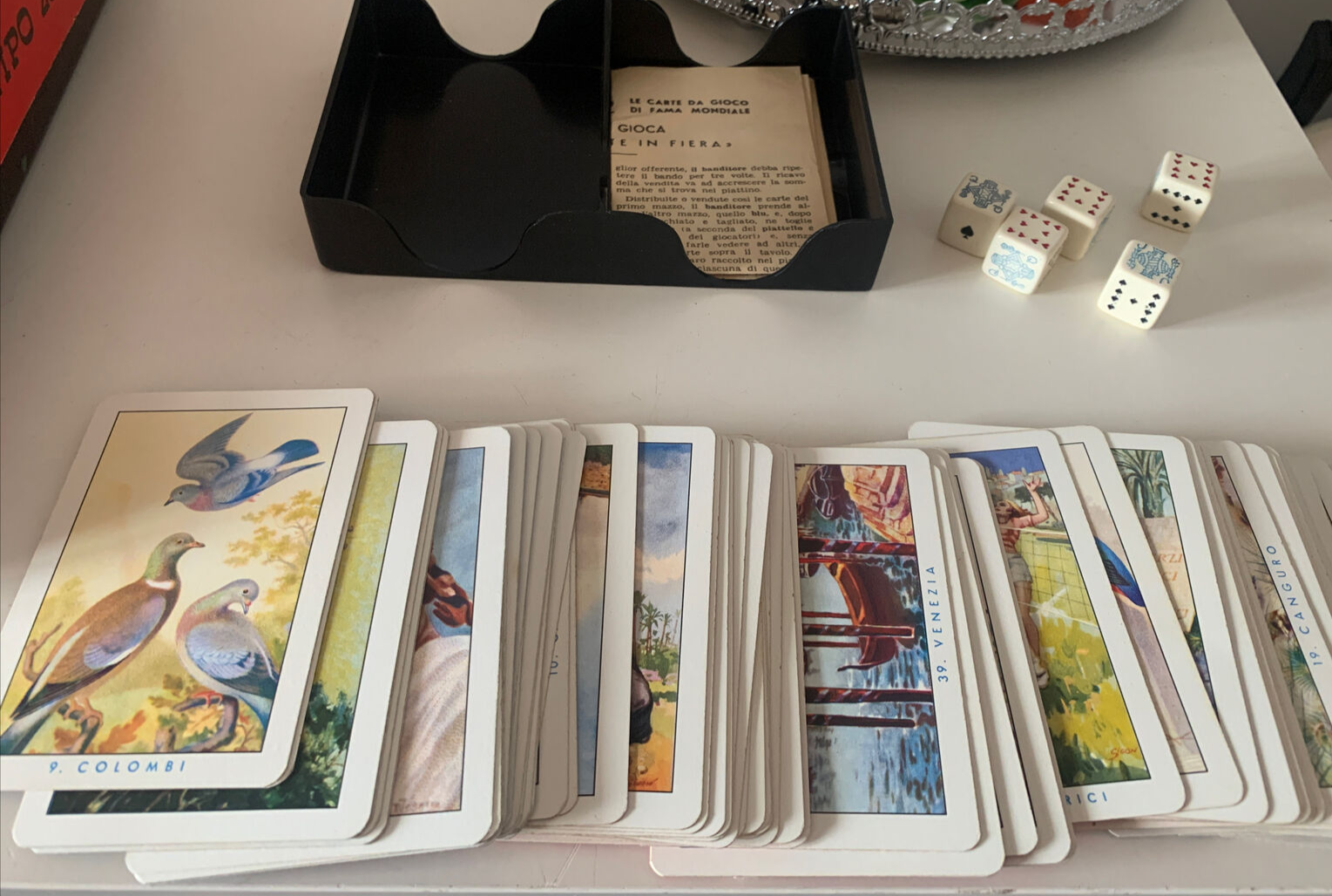 🔴 MODIANO carte gioco FRANCESI, NAPOLETANE MERCANTE IN FIERA DADI vintage