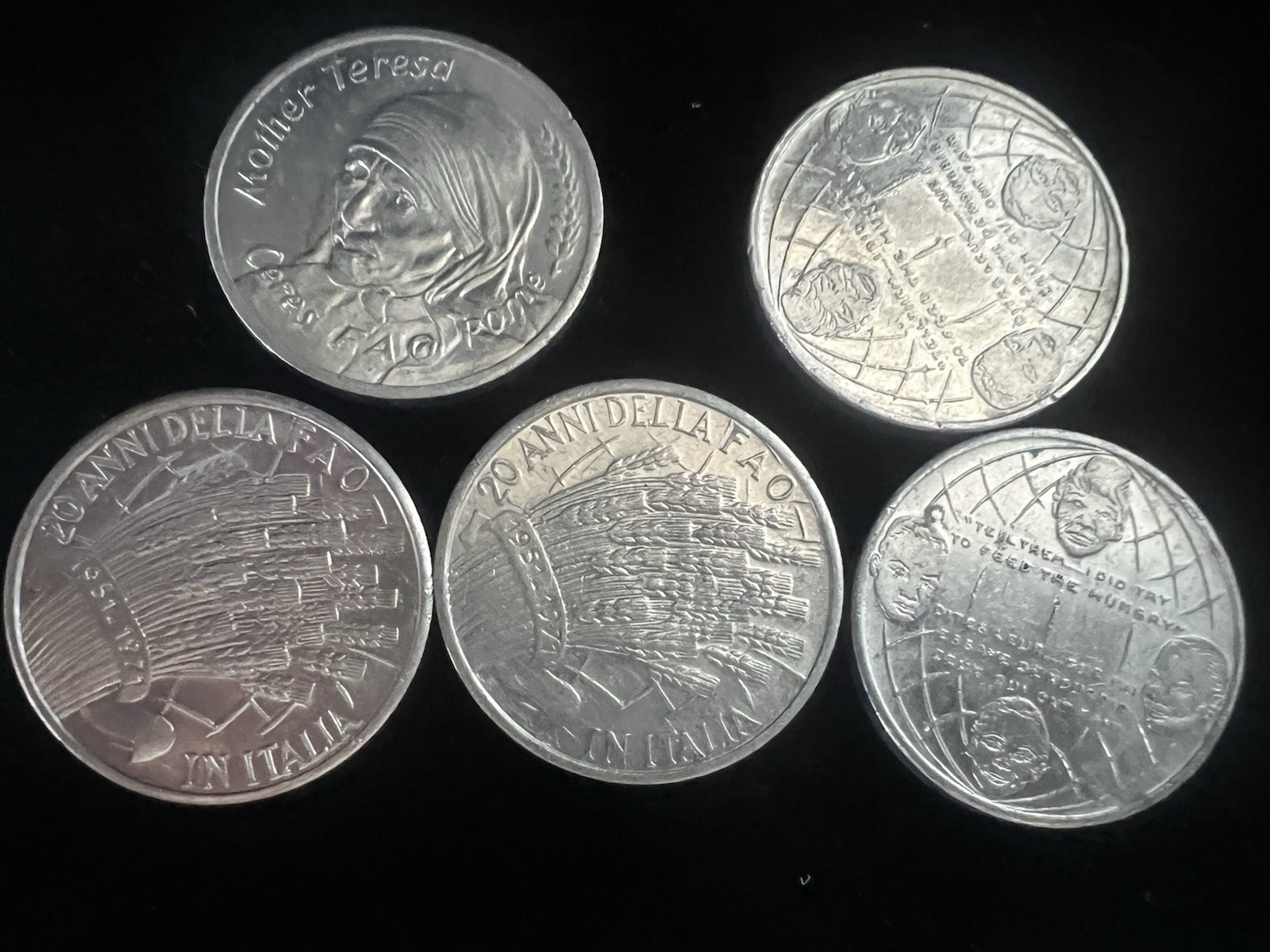 🔴 FAO medaglie commemorative e “Food for All” tema Ceres anni ’70/’80 Lotto 1