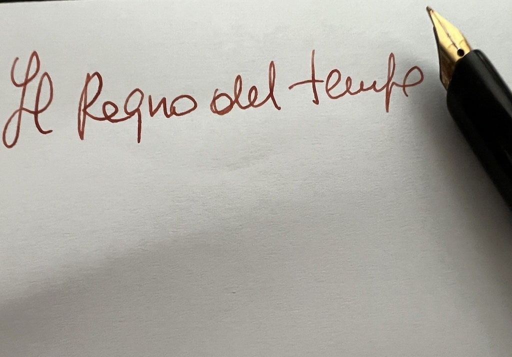🔴 MARKSMAN penna stilografica bordò profili dorati a cartuccia scrive vintage