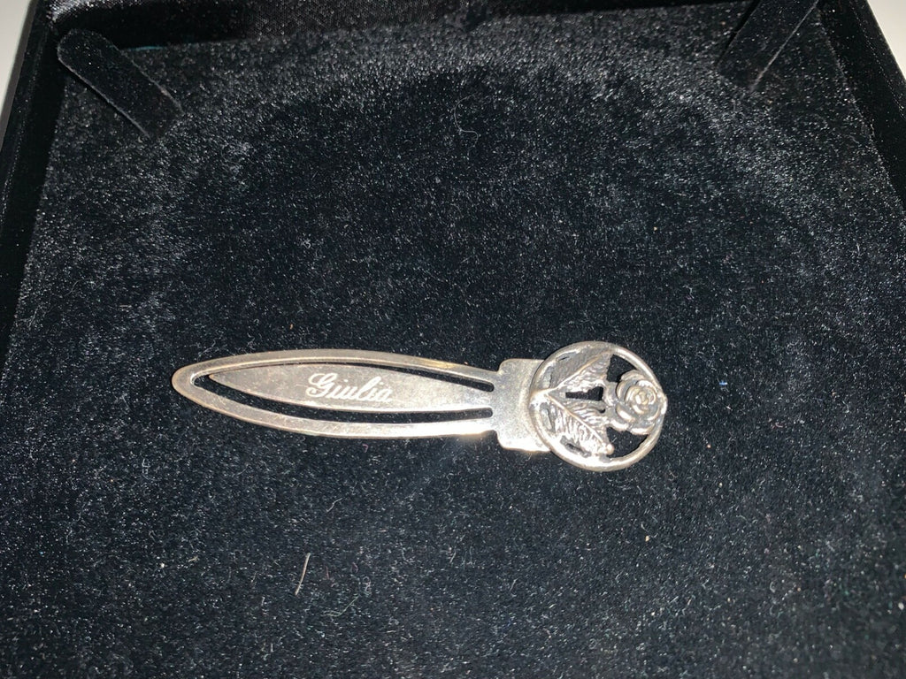 Argent 925 Ferme Page Livre Avec Gravure Giulia Ferme Feuille 