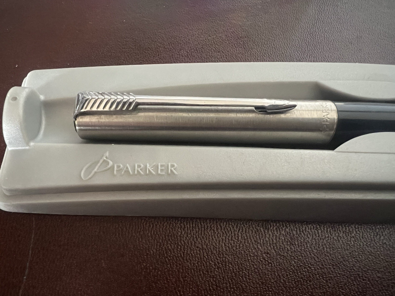 Parker Stylo-Plume Stylo à Plume Bleu Chrome M Avec Cartouches Écrit Vintage