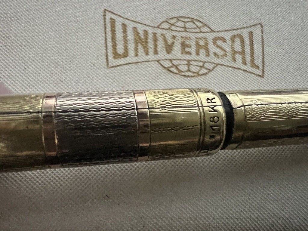 Universal Stylo-Plume Stylo à Plume Rétractable Or Argent Fonctionne Vintage