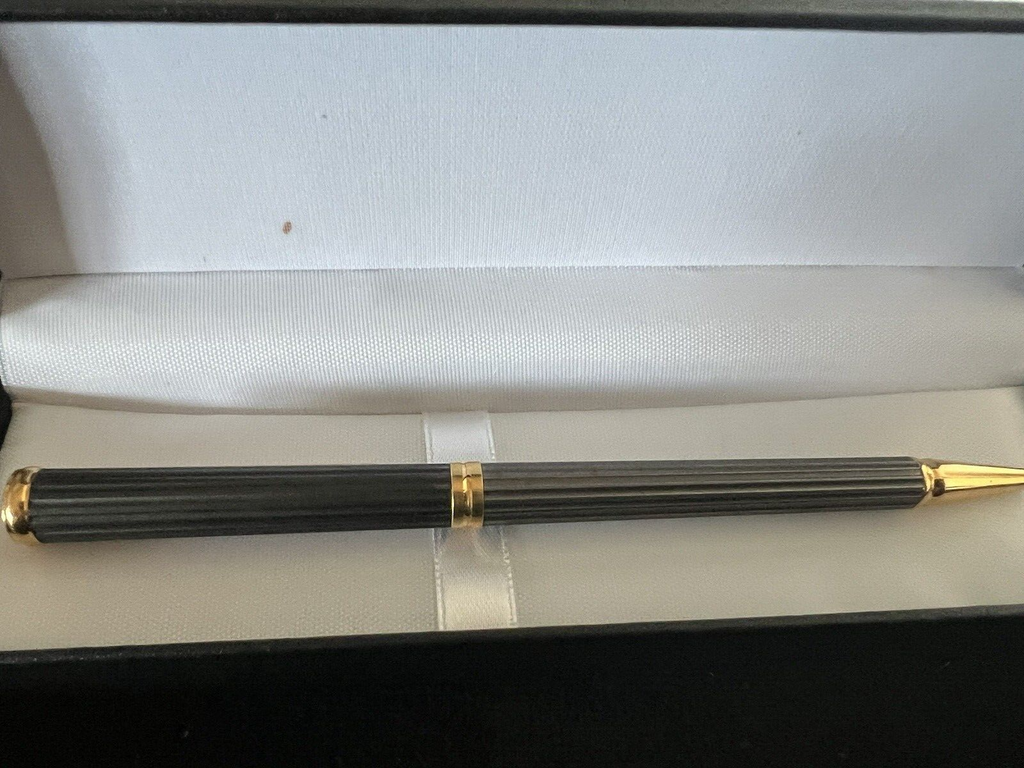 🔴 AURORA penna sfera KONA TITANIO bicolore profili laminati scrive B