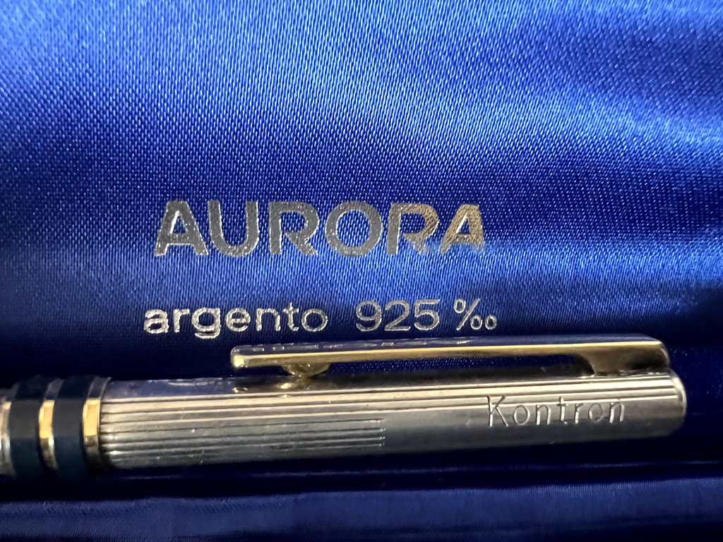 🔴 AURORA penna sfera Marco Polo ARGENTO 925 MASSICCIO Kontron smalti scrive 8
