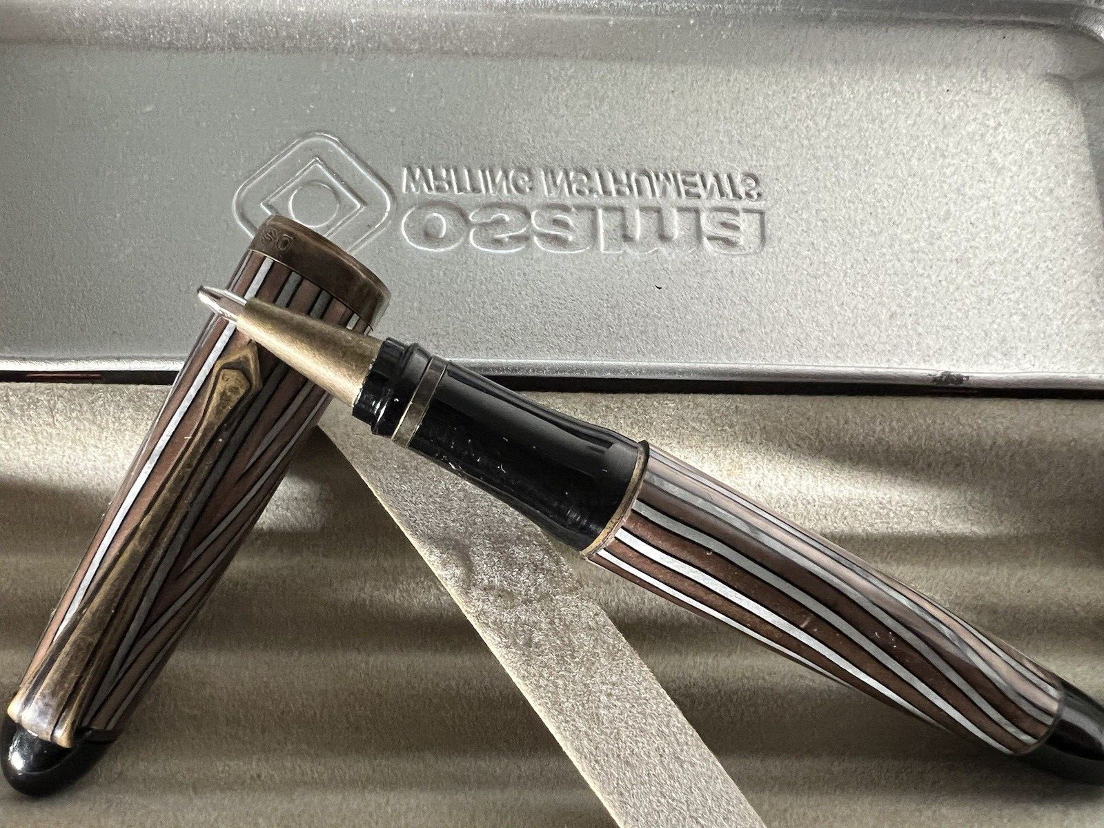 🔴 OSAMA penna sfera marmorizzata MARMORIZZATA IRIDESCENTE vintage 60