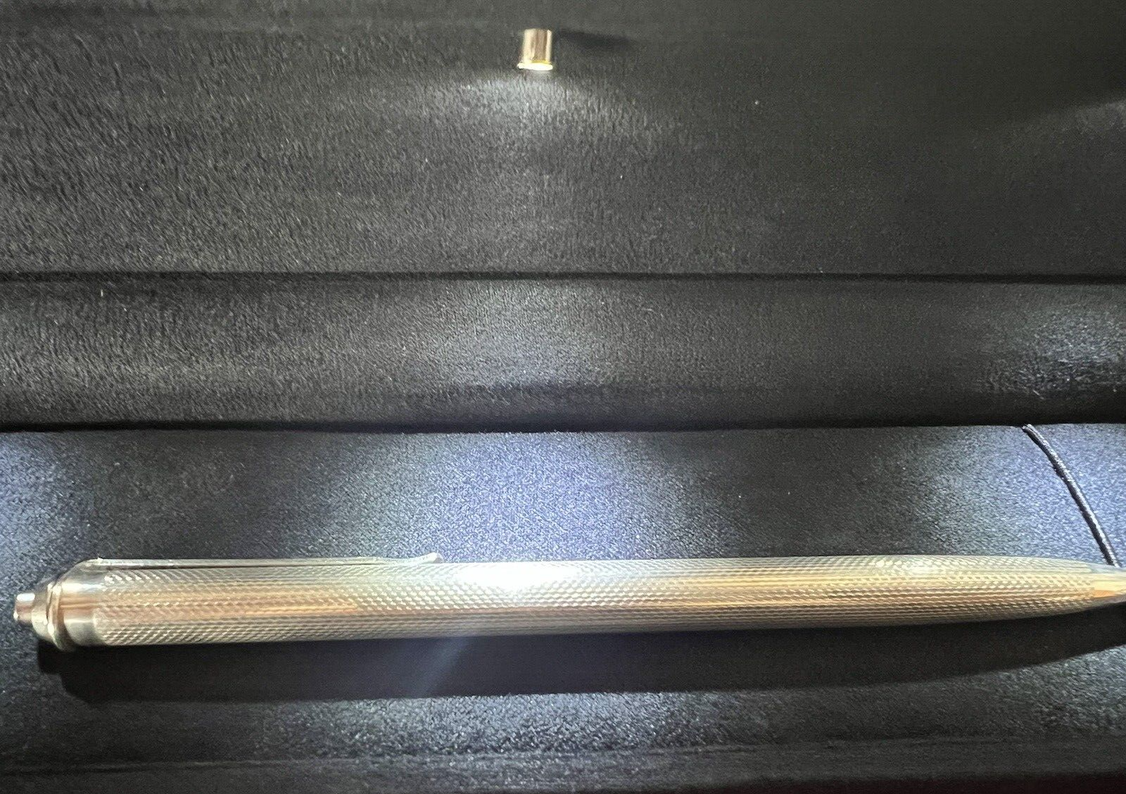 🔴 Penna sfera ARGENTO MASSICCIO 925 onde bassorilievo guillocchè scatto 25