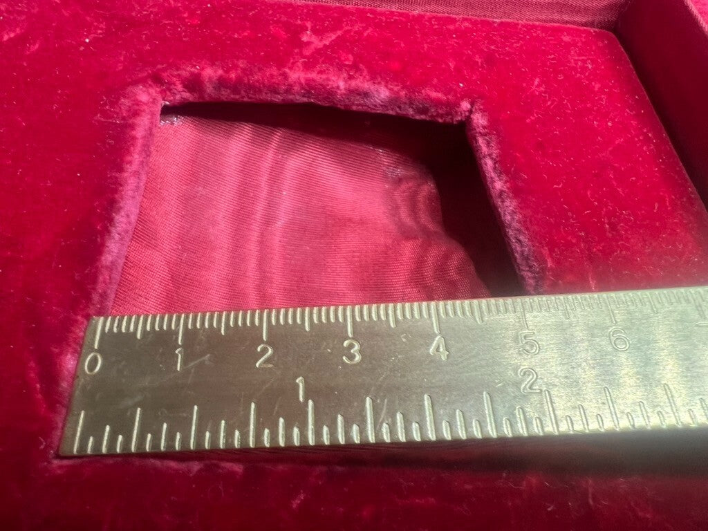 🔴 FURST scatola gioiello custodia astuccio VELLUTO rosso interno seta moirè